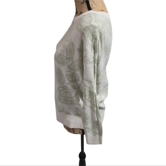 ANN TAYLOR LOFT Paisley Dolman Sleeve Sweater Matcha Latte‎ XSmall - Picture 5 of 9